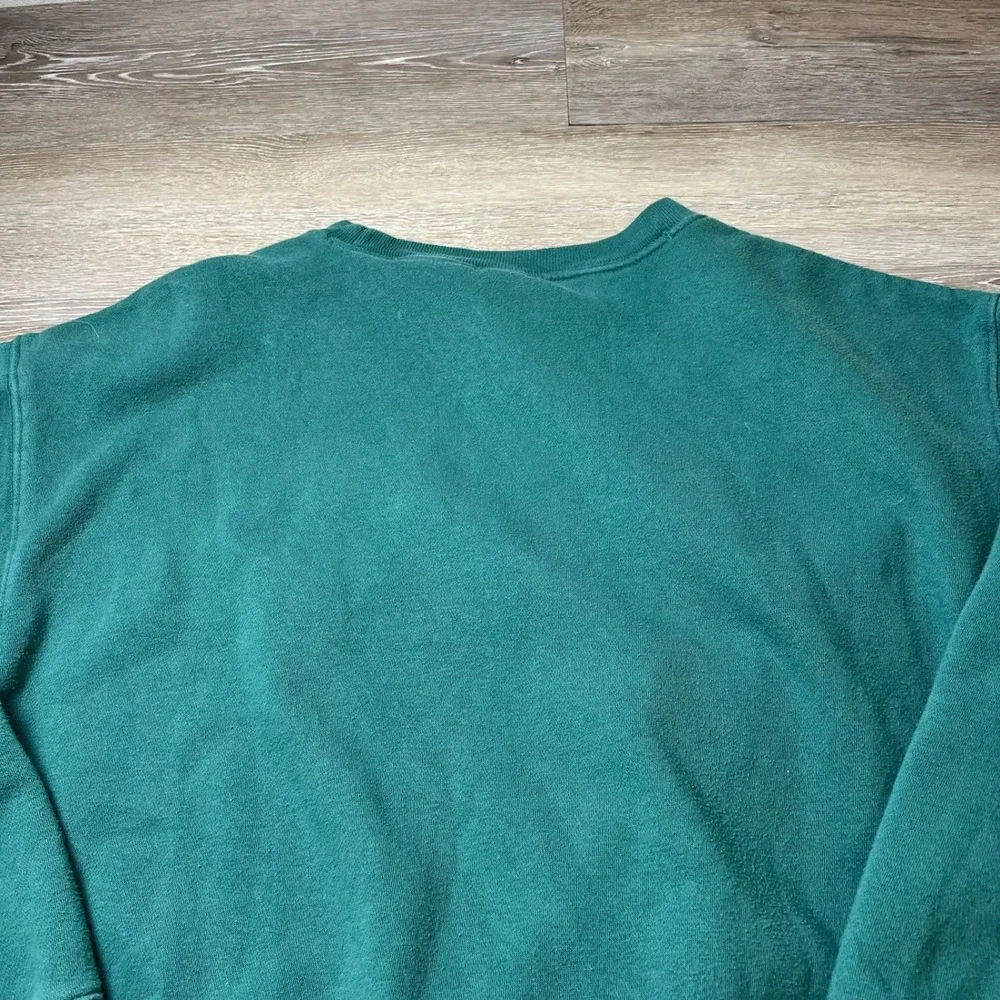 Gap Sweatshirt Unisex Large Green Logo Crewneck Relaxed Fit Pullover Fleece